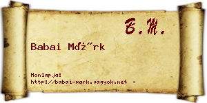 Babai Márk névjegykártya