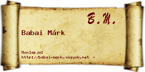 Babai Márk névjegykártya